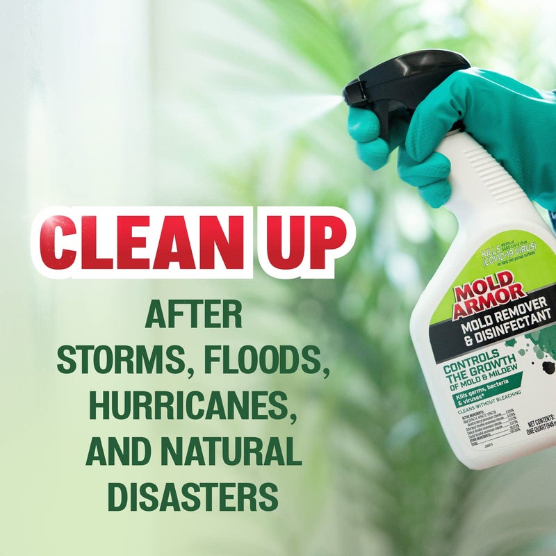 Mold Armor Mold Remover & Disinfectant Cleaner, 32 oz. Spray Bottle, Inhibits Growth of Mold, Kills 99.9% of Household Bacteria and Viruses, Easy-To-Use Mildew and Mold Control Solution - Image 3