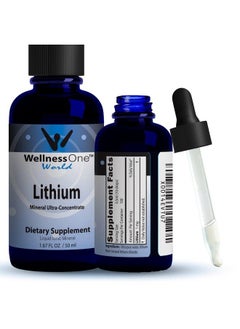 Lithium Supplements Drops Liquid Ionic Organic Lithium For Focus & Calming Support Easy To Take Liquid Lithium Mineral Supplement For Women Men And Kids 1.67 Fl Oz.