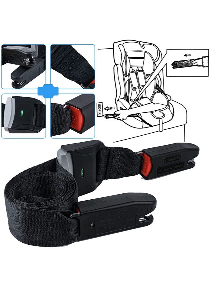 صحراء الواحة أحزمة تثبيت مقعد الطفل، ISOFIX العامة، أحزمة تثبيت مقعد السيارة للأطفال والرضع قابلة للتعديل مع واجهة مزلاج - Image 1