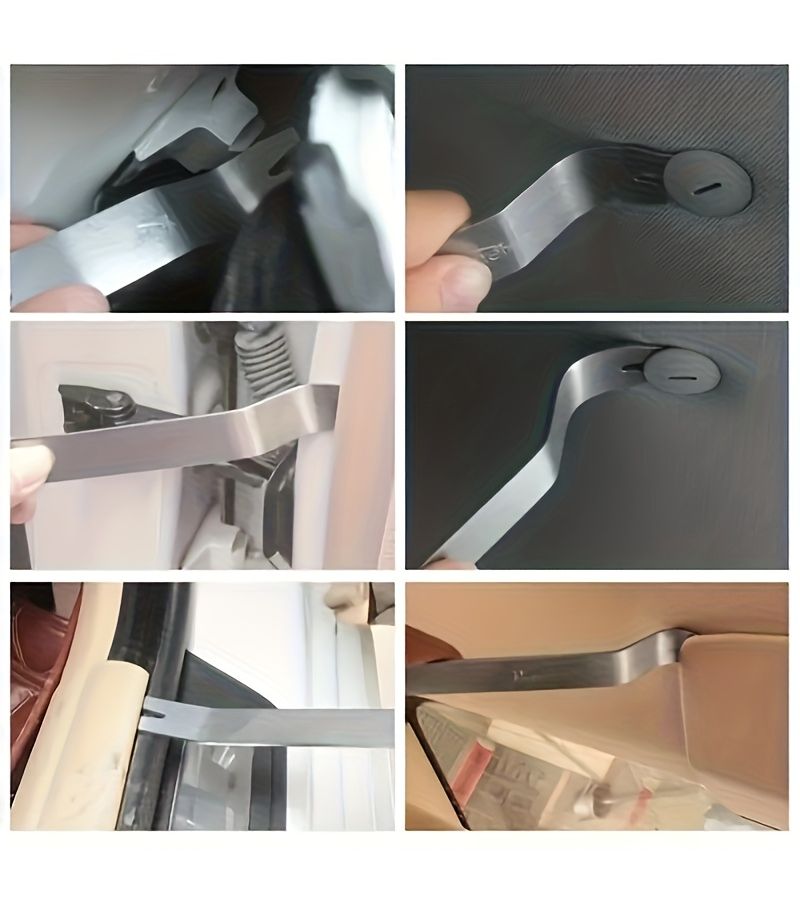 Silvery 6-Piece Car Trim Removal Tool Set For Door Panel And Audio System - Image 4