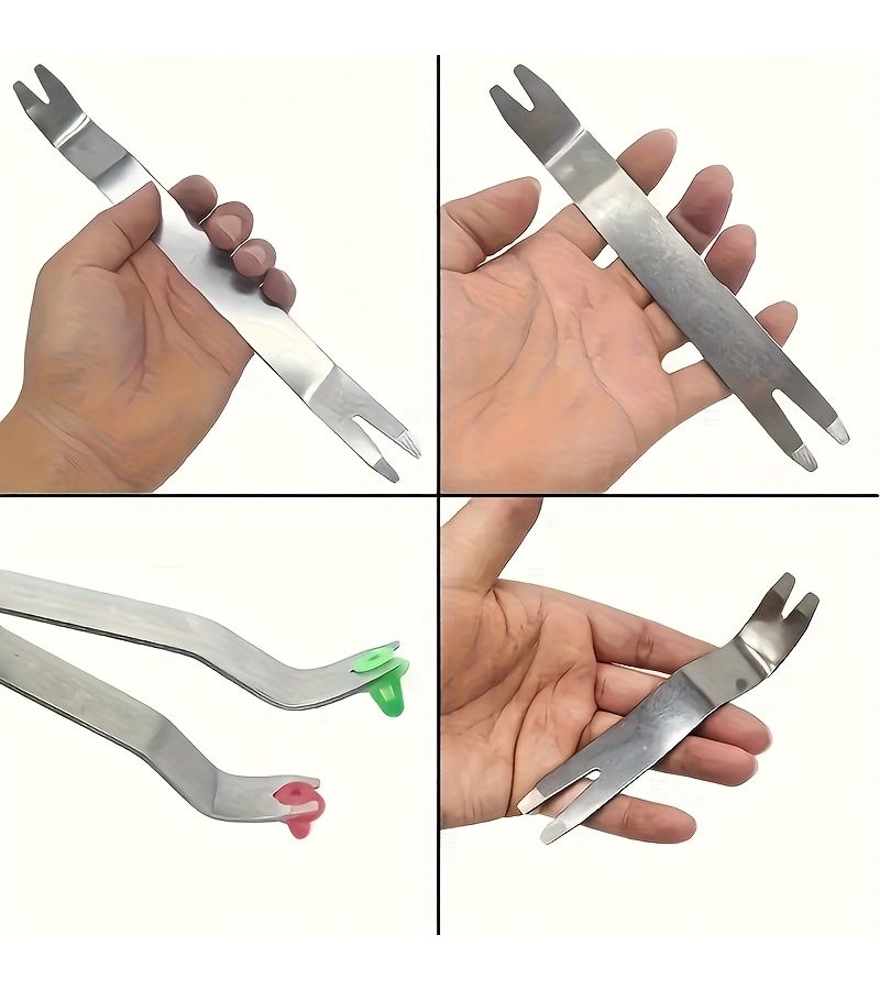 Silvery 6-Piece Car Trim Removal Tool Set For Door Panel And Audio System - Image 3
