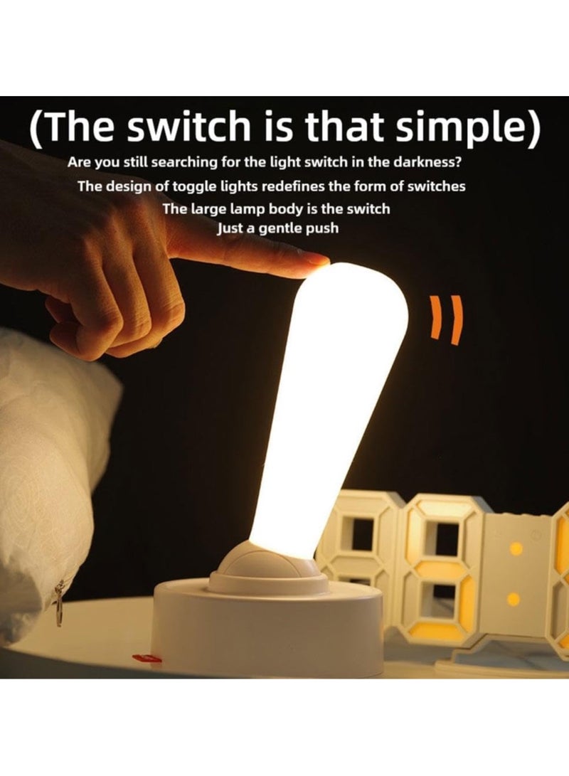 Switch arm toggle lamp night lamp, adjustable night lamp, adjustable night lamp, adjustable silicone lamp, adjustable silicone lamp, controllable with portable joystick, USB rechargeable funny lamps, adjustable brightness, wall and desktop use  - Image 1