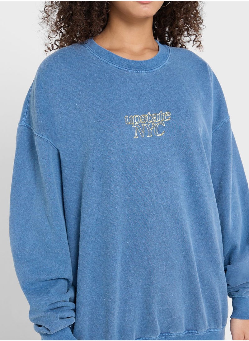 TOPSHOP - Graphic Knitted Sweatshirt - Image 1