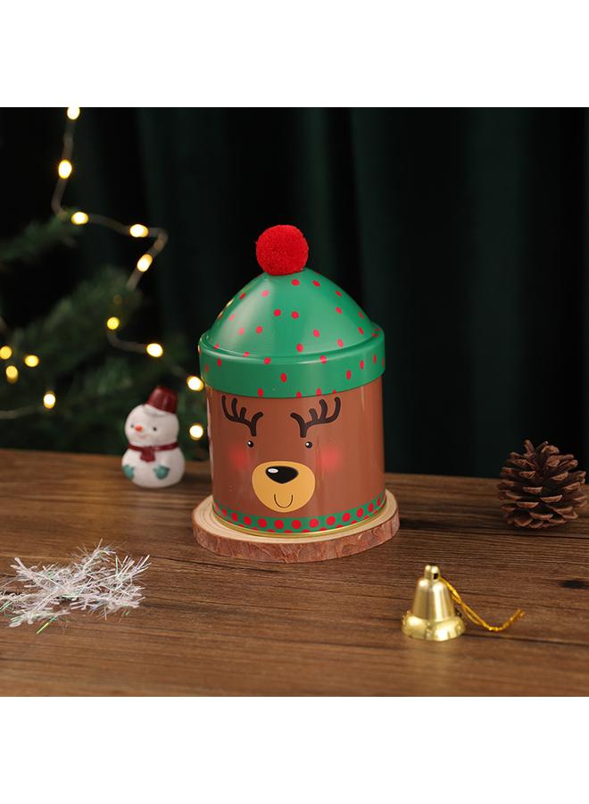 الأزرق جي دبليو شخصية عيد الميلاد حلوى برميل قبعات عيد الميلاد صندوق تخزين إلك ثلج صندوق حديدي مع هدايا تغليف هدايا الأطفال - Image 5