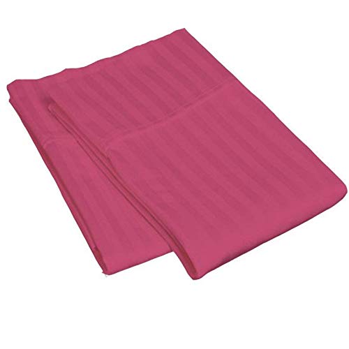 Linenovation Cotton Luxurious Striped 2 Piece Sateen Pillow Cover Set, Normal Size, 16 inch x 24 inch- Maroon - Image 3