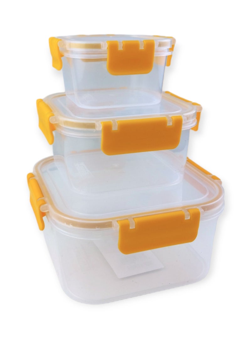 فولي لايف صندوق تخزين طعام مربع - 3 قطع - Image 1