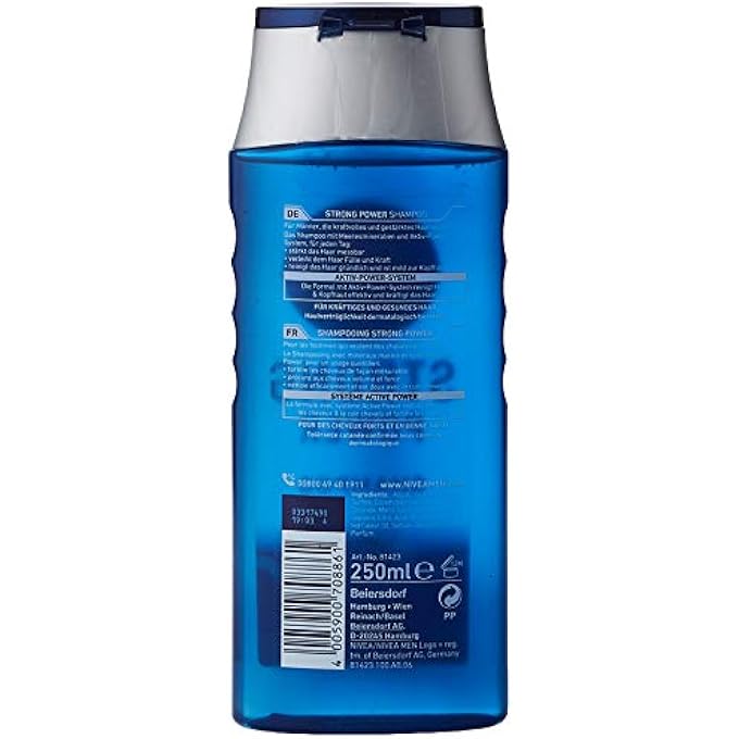 NIVEA MEN STRONG POWER SHAMPOO (250ML) - EFFECTIVE HAIR SHAMPOO WITH SEA MINERALS - NOURISHING SHAMPOO FOR POWERFUL AND STRENGTHENED HAIR - Image 3
