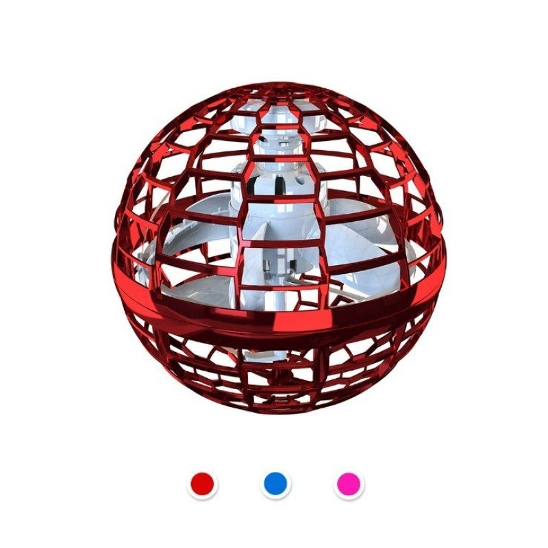 كرة الدوران السحرية الطائرة UFO كرة التعليق الدوارة السحرية كرة الدوران السحرية بالحث الجيروسكوب المعلق المضيء بطرف الإصبع نسخة عبر الحدود 8.5 سم كرة صغيرة - نسخة قطرة الماء - كرة دوارة وردية اللون - Image 2