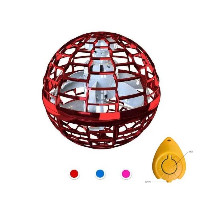 كرة الدوران السحرية الطائرة UFO كرة التعليق الدوارة السحرية كرة الدوران السحرية بالحث الجيروسكوب المعلق المضيء بطرف الإصبع نسخة عبر الحدود 8.5 سم كرة صغيرة - نسخة قطرة الماء - كرة دوارة وردية اللون - Image 5