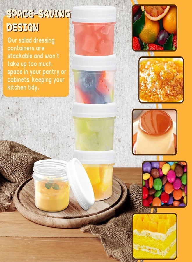 GothaBach 24 Pack 5 oz(160 ml) Food Storage Jars with Screw Lids, Reusable Small Refrigerated Jars, Small Plastic Freezer Storage Food Containers for Cake Jam Ice Cream - Image 5
