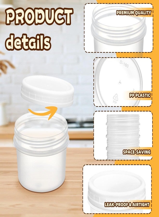 GothaBach 24 Pack 5 oz(160 ml) Food Storage Jars with Screw Lids, Reusable Small Refrigerated Jars, Small Plastic Freezer Storage Food Containers for Cake Jam Ice Cream - Image 3