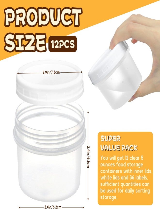 GothaBach 24 Pack 5 oz(160 ml) Food Storage Jars with Screw Lids, Reusable Small Refrigerated Jars, Small Plastic Freezer Storage Food Containers for Cake Jam Ice Cream - Image 2