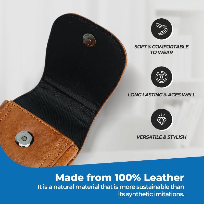 Hengwin Genuine Leather Cell Phone Holster Case with Belt Clip Fit for iPhone 16 Pro Max 15 Pro Max 14 Pro Max 13 Pro Max Samsung Galaxy S25 Ultra S24 Ultra Belt Holder Phone Pouch for Belt (Brown) - Image 3