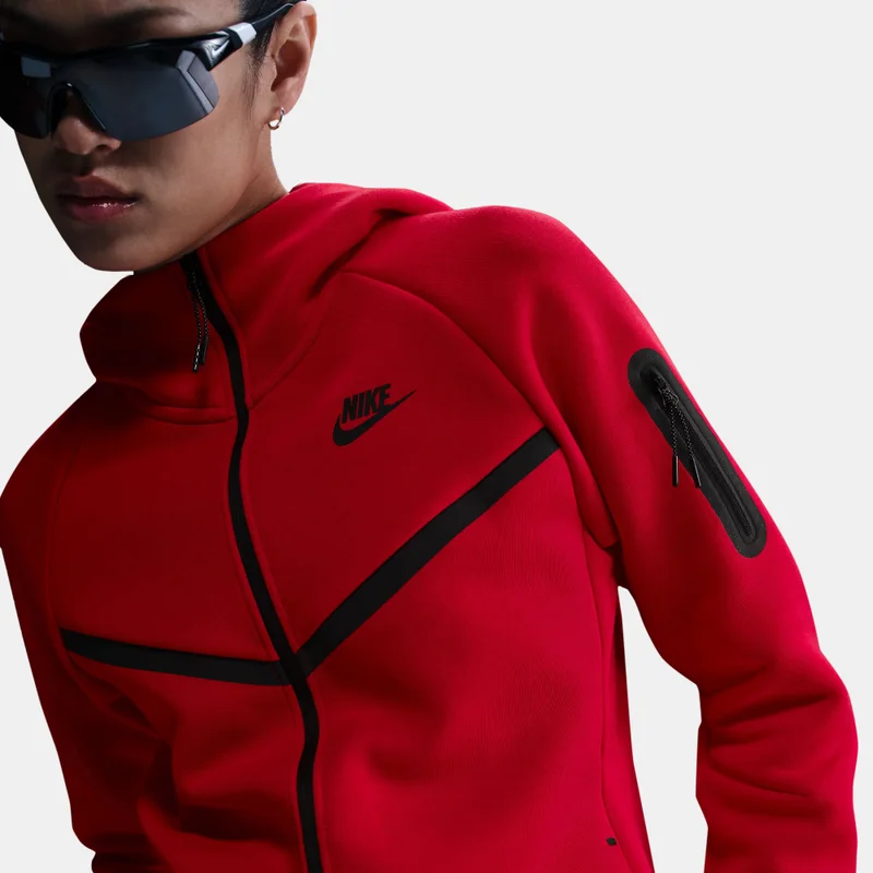 Nike Red Women's Sportswear Tech Fleece Windrunner Hoodie for Women | Best Price UAE
