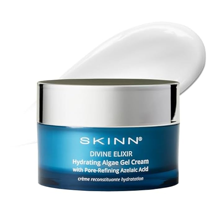 SKINN Moisturizer for Dry Skin, Divine Elixir Hydrating Algae Gel Cream (1.7 Fl Oz) - Gel Moisturizer for Face & Body That Hydrates & Exfoliates Skin While Plumping Appearance - Help Reduce Fine Lines - Image 1