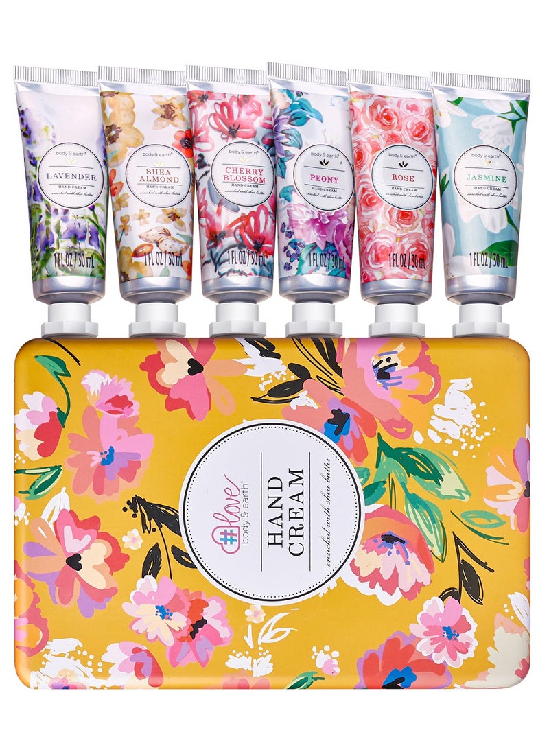 BODY & EARTH - Hand Cream Gift Set, Hand Cream for Women, Hand Lotion Set for Dry ed Hands, Gifts Set For Women, Travel Size Hand Cream for Women. 6 x 1.0 oz/30ml - Image 1