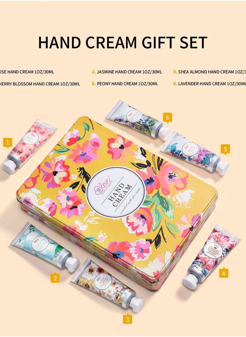 BODY & EARTH - Hand Cream Gift Set, Hand Cream for Women, Hand Lotion Set for Dry ed Hands, Gifts Set For Women, Travel Size Hand Cream for Women. 6 x 1.0 oz/30ml - Image 1