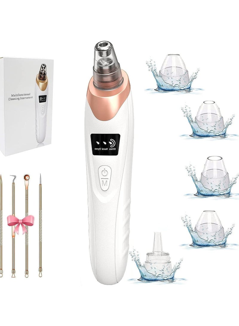 Blackhead Remover Pore Vacuum,Facial Pore Cleaner-5 Suction Power,5 Probes,USB Rechargeable Blackhead Vacuum Kit Electric Acne Extractor Tool for Adult  - Image 1
