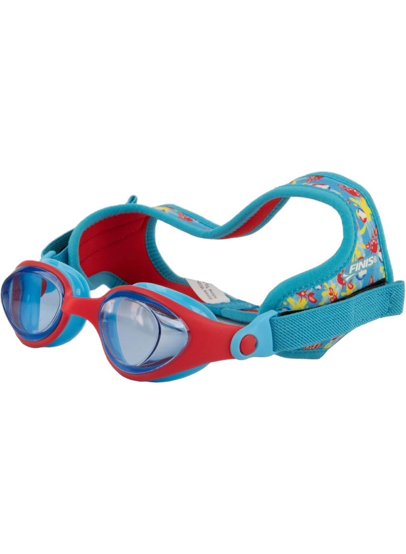 FINIS DragonFly Kids Swim Goggles - Ages 3-6, Adjustable Floating Strap, UV Protection, Anti-Fog - Flower Power - Image 1