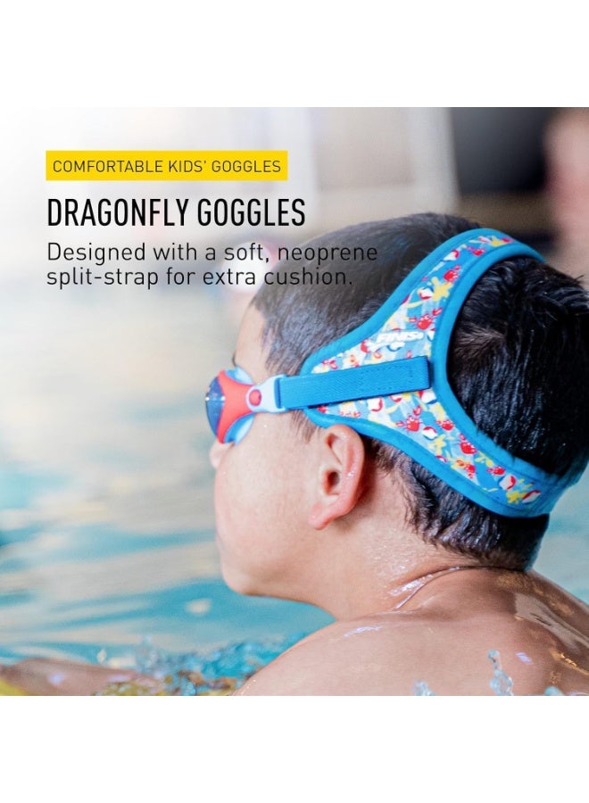 FINIS DragonFly Kids Swim Goggles - Ages 3-6, Adjustable Floating Strap, UV Protection, Anti-Fog - Flower Power - Image 2