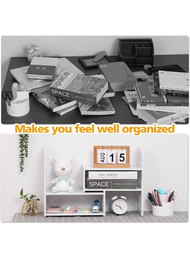 TPGP Desk Shelf Organiser, Desk Bookshelf for Small Space, Adjustable, Extendable for Office, Home, Kitchen (Cloud Zhuli)  - Image 5