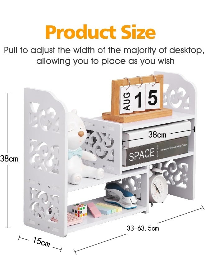TPGP Desk Shelf Organiser, Desk Bookshelf for Small Space, Adjustable, Extendable for Office, Home, Kitchen (Cloud Zhuli)  - Image 2