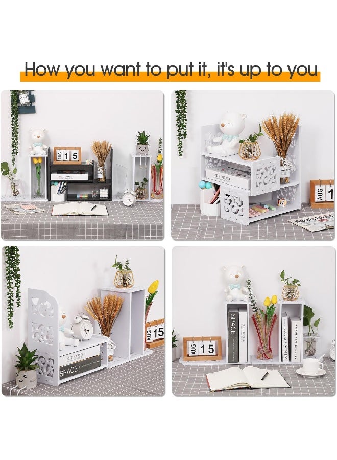 TPGP Desk Shelf Organiser, Desk Bookshelf for Small Space, Adjustable, Extendable for Office, Home, Kitchen (Cloud Zhuli)  - Image 4