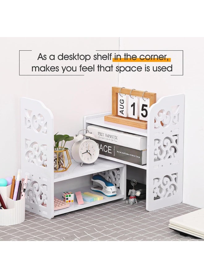 TPGP Desk Shelf Organiser, Desk Bookshelf for Small Space, Adjustable, Extendable for Office, Home, Kitchen (Cloud Zhuli)  - Image 3