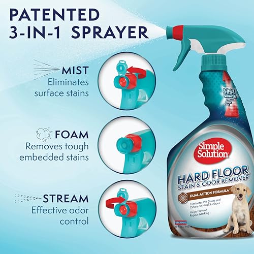 Simple Solution Hard Floor Extreme Pet Stain and Odor Eliminator Spray, Dog and Cat Enzyme Cleaner, Pro-Bacteria Cleaning Power, Strong Urine, Pee and Poop Smell Remover for Hardwood Floors, 32 oz - Image 4