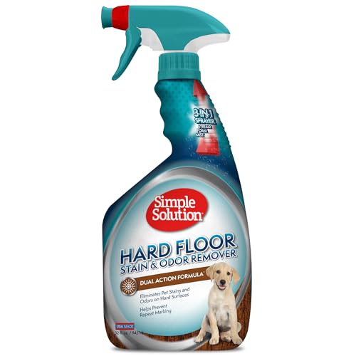 Simple Solution Hard Floor Extreme Pet Stain and Odor Eliminator Spray, Dog and Cat Enzyme Cleaner, Pro-Bacteria Cleaning Power, Strong Urine, Pee and Poop Smell Remover for Hardwood Floors, 32 oz - Image 1