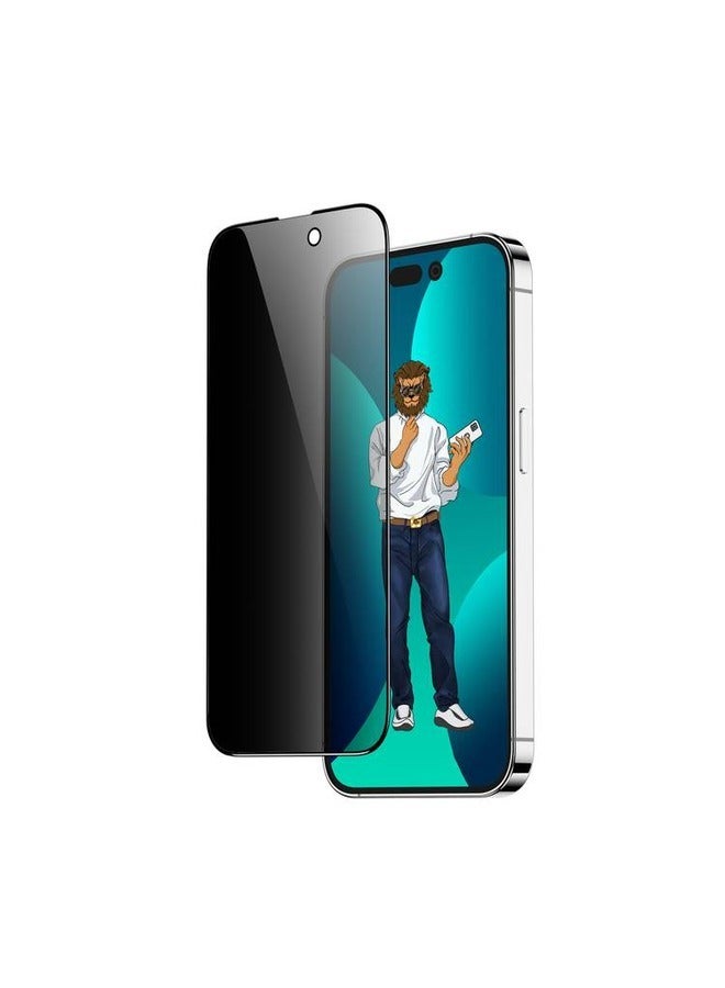 GREEN LION iPhone 14 Screen Protector 9H Steve Privacy Glass / Anti-Peeping / Anti Scratch / Anti Fingerprint / Grease Resistance / Crystal Clear / Highly Responsive / Bubble Free - Black Edge/Privacy - Image 1