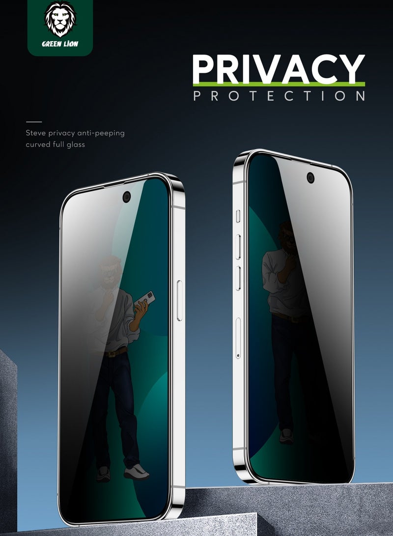 GREEN LION iPhone 14 Screen Protector 9H Steve Privacy Glass / Anti-Peeping / Anti Scratch / Anti Fingerprint / Grease Resistance / Crystal Clear / Highly Responsive / Bubble Free - Black Edge/Privacy - Image 4