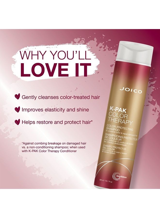 JOICO K-PAK Color Therapy Color-Protecting Shampoo | For Color-Treated Hair | Boost Shine | Improve Elasticity | Repair Breakage | Rebuild Damaged Hair | With Keratin & Argan Oil | 10.1 Fl Oz - Image 2