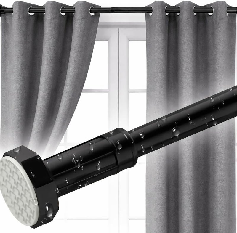 UREVO Extendable Shower Curtain Rod - Telescopic Stainless Steel, Non-Slip Base, Holds 84kg, 110-190cm - Image 1