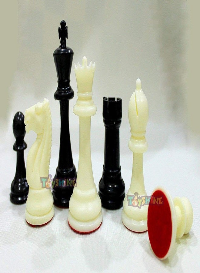 Toyshine (CS-53) XL-Size Tournament Chess Set with Plastic Chessmen and Green Roll-Up Vinyl Mat (SSTP) - Image 4