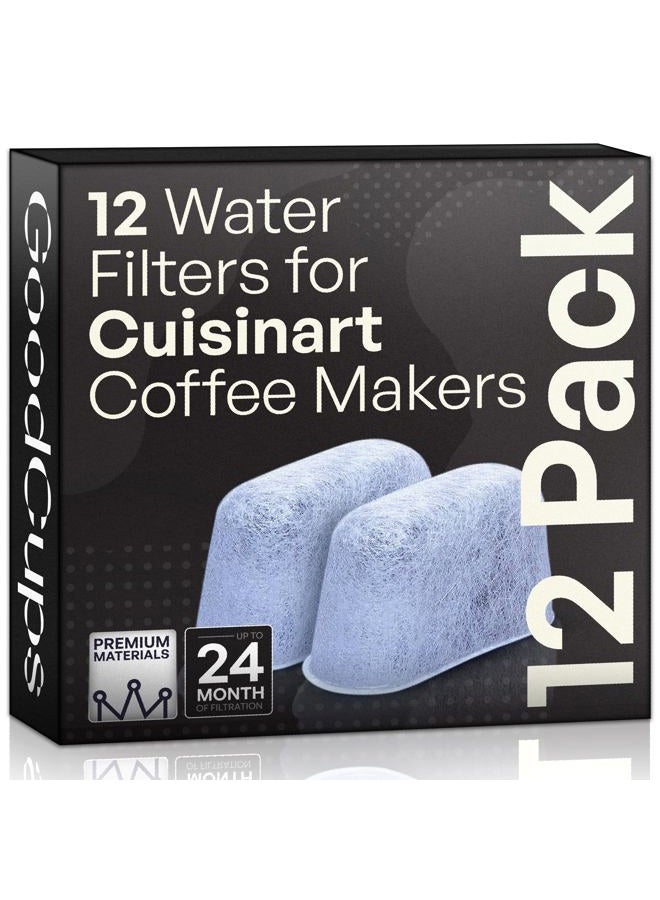 GoodCups 12 Water Filters for Cuisinart Coffee Makers - Fits all Cuisinart Coffee Brewers - Replacement Charcoal Water Filters for Cuisinart - Image 1