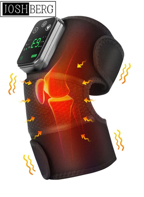 Knee Massager with Heat and Vibration, Heating Pad for Knee Shoulder Elbow, Heated Knee Brace for Arthritis with Massage
