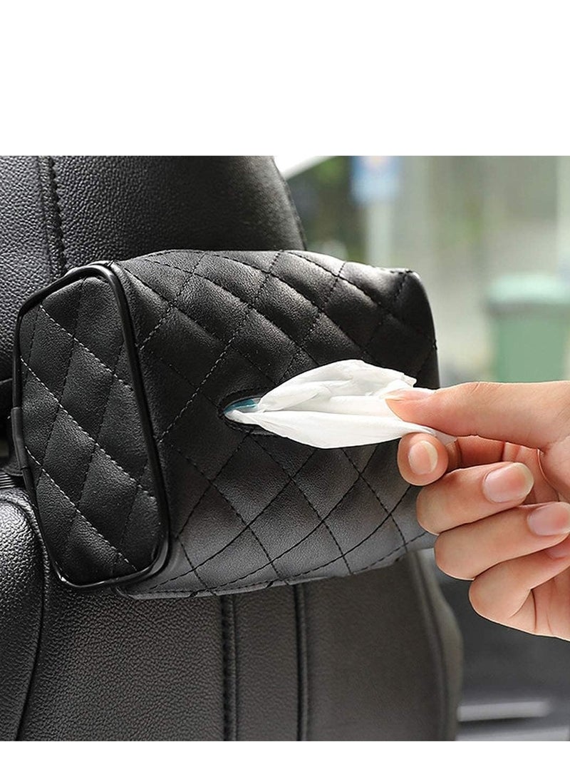 Generic car leather tissue holder - black  - Image 1