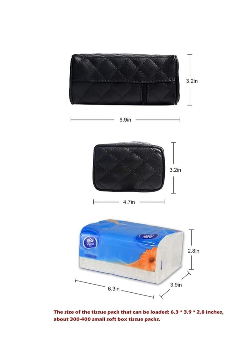 Generic car leather tissue holder - black  - Image 3