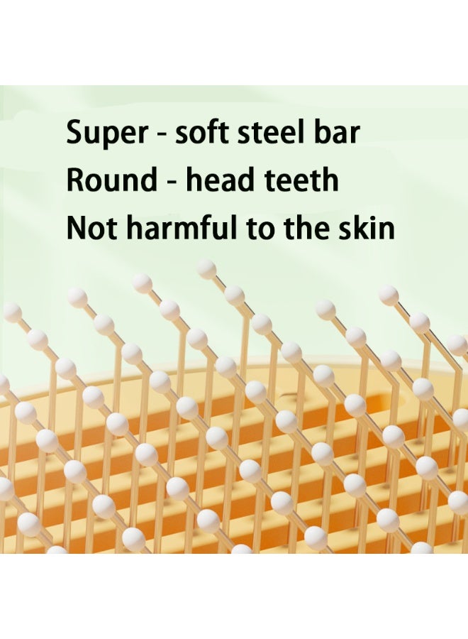 2PCS Self Cleaning Cat Brush Dog Brush - Pet Grooming Comb for Long & Short Hair Cats Dogs Rabbits, Soft Round Tip Slicker Brush to Remove Tangled Loose Hair, Washable Design(Green) - Image 3