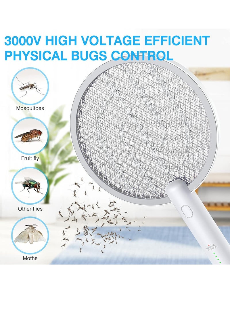 SYOSI Electric Fly Swatter Bug Zapper Racket 2 in 1 Fly Swatter Rechargeable Mosquito Killer Lamp with 3 Layers Safety Mesh for Indoor and Outdoor - Image 4