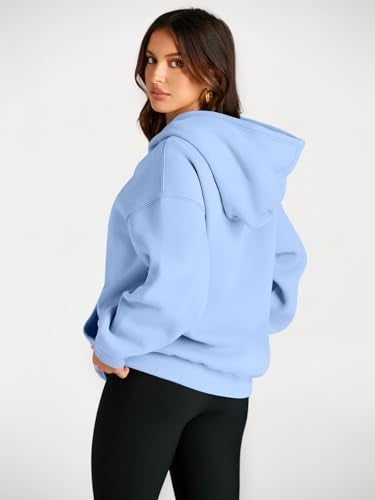 Trendy Queen Womens Oversized Hoodies Fleece Sweatshirts Long Sleeve Sweaters Pullover Fall Outfits Winter Clothes Sky Blue L - Image 4