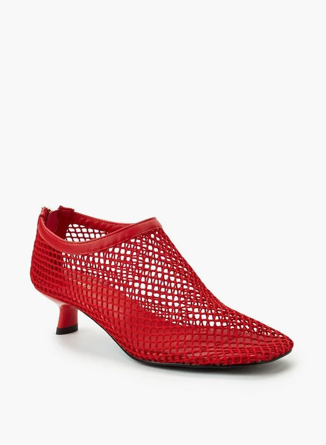 Women Mesh Kitten Heel Shoes