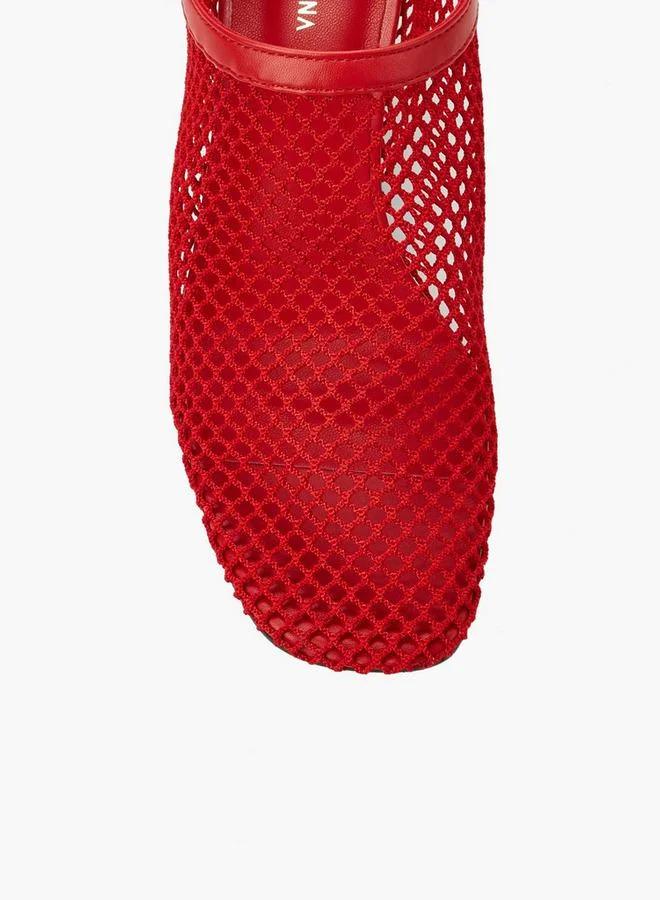 Haadana RED Women Mesh Kitten Heel Shoes for Women | Best Price UAE