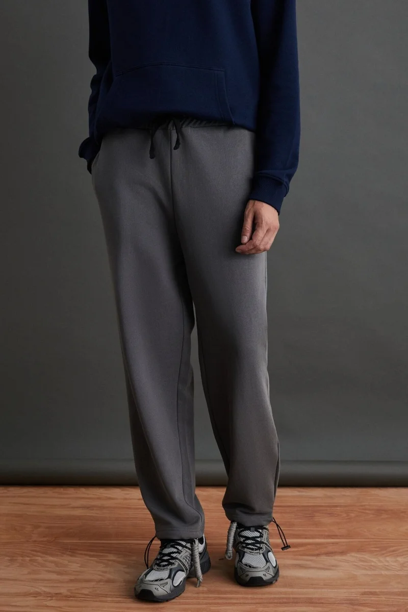 جريميلانج Internal Men's Soft, Comfortable Elastic Leg, Comfortable, Gray Sweatpants