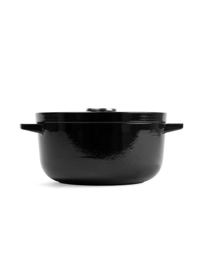 KitchenAid Cast Iron Round Casserole with Lid Onyx Black 26cm CC006061-001 - Image 3