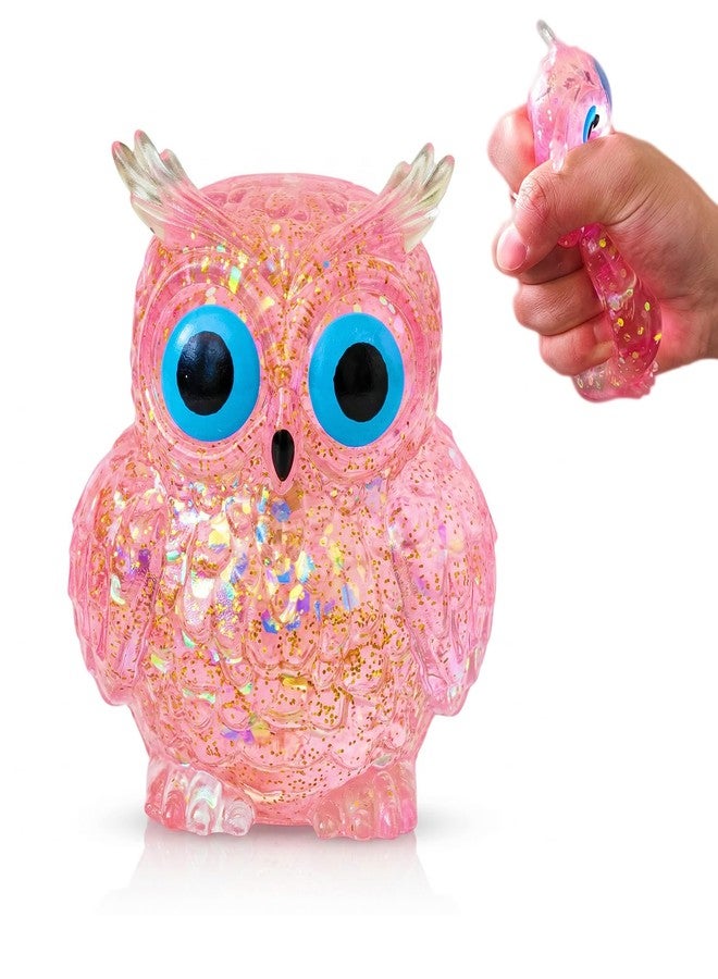 EVDERS 1Pcs Owl Sugar Stress Ball Squishy Toys Kids and Adults, Kawaii Squishy Stress Balls, Owl Sugar Ball Squeeze Toys, Party Favors Easter Basket Stuffers (Pink) - Image 1