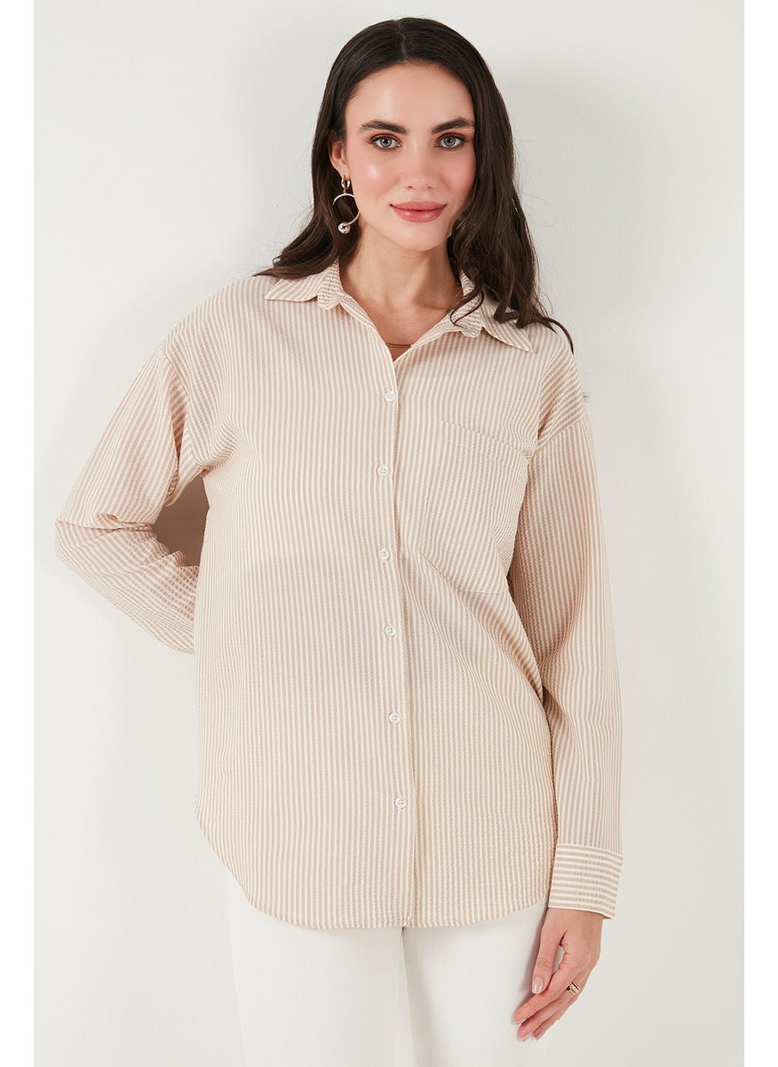 Regular Fit Long Sleeve Pocket Striped Shirt Women's Shirt 6772895 - pzsku/ZCBF5A14A5625E361F31CZ/45/_/1741264964/b9441a34-b01c-4f18-833d-c1634bcc8477