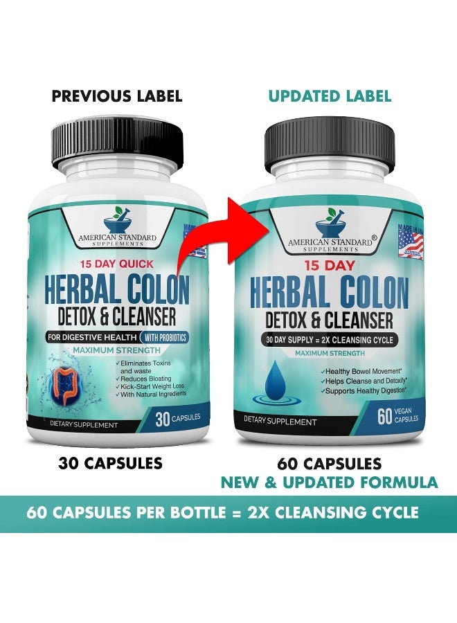 American Standard Supplements Colon Cleanse - 60 Veggie Capsules, 30 Servings - Image 5