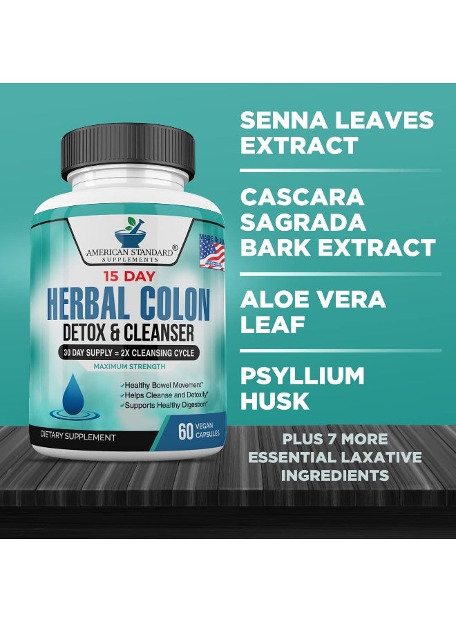 American Standard Supplements Colon Cleanse - 60 Veggie Capsules, 30 Servings - Image 4